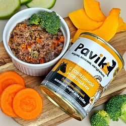 Консервы для собак. ГОВЯДИНА С ОВОЩАМИ 330гр.