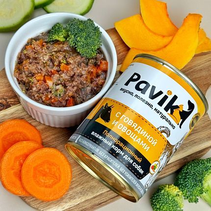 Консервы для собак. ГОВЯДИНА С ОВОЩАМИ 330гр.