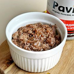 Консервы для собак. ГОВЯДИНА С СЕРДЦЕМ И ПЕЧЕНЬЮ 330гр.