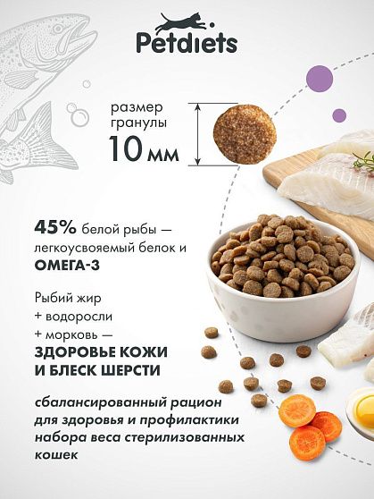 Сухой корм для стерилизованных кошек "Рыба"