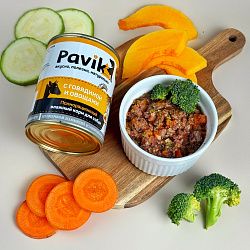 Консервы для собак. ГОВЯДИНА С ОВОЩАМИ 330гр.