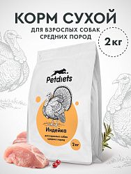 Корм для собак средних пород. Индейка