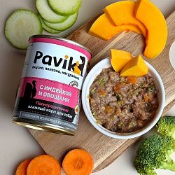 Консервы для собак. ИНДЕЙКА С ОВОЩАМИ 330гр.