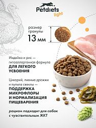 Корм для собак средних пород. Индейка лайт